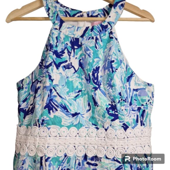 Lilly Pulitzer Ashlyn Shift Sleeveless Dress with Lace Accented Waist Size 10 - Picture 4 of 11